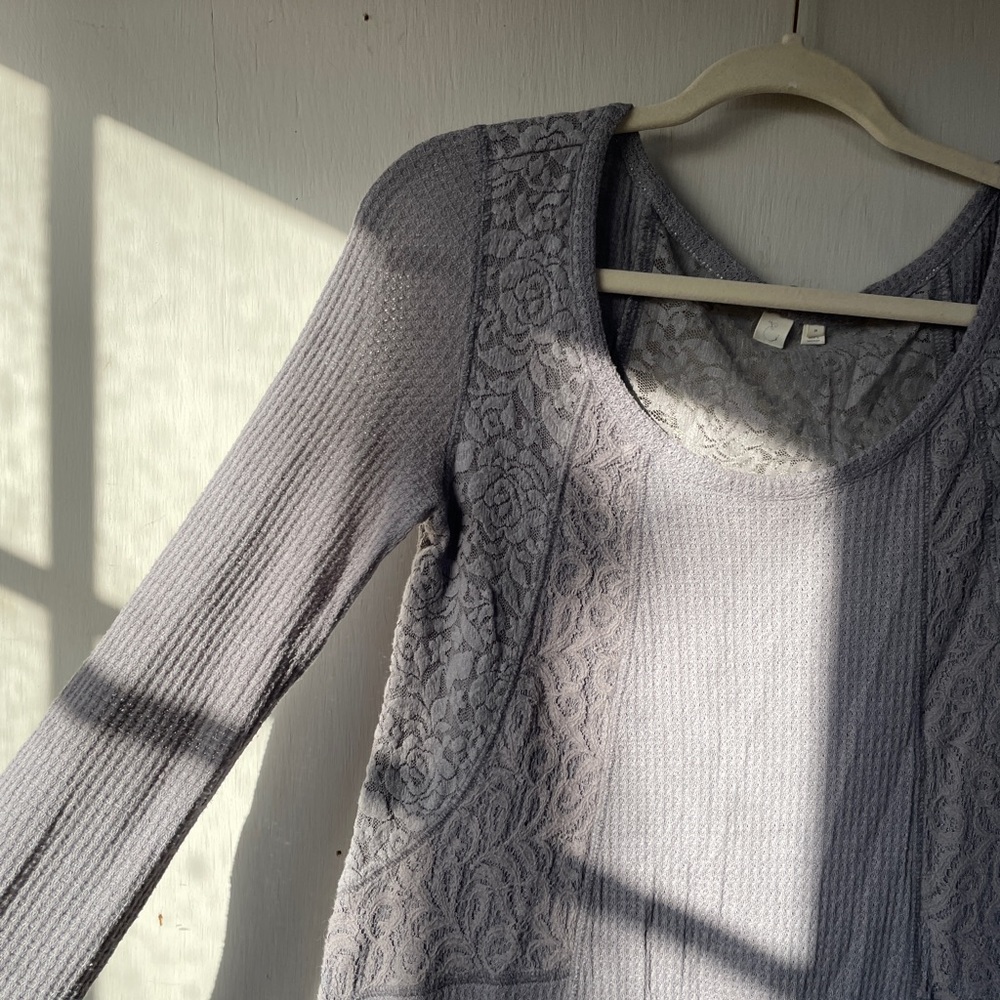 Grey Lace Tunic Dress